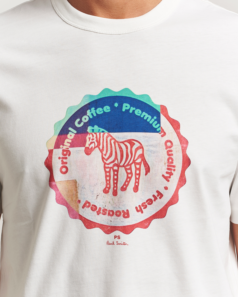 Men | T-Shirts | PS Paul Smith | Zebra Bottle Top Crew Neck T-Shirt White