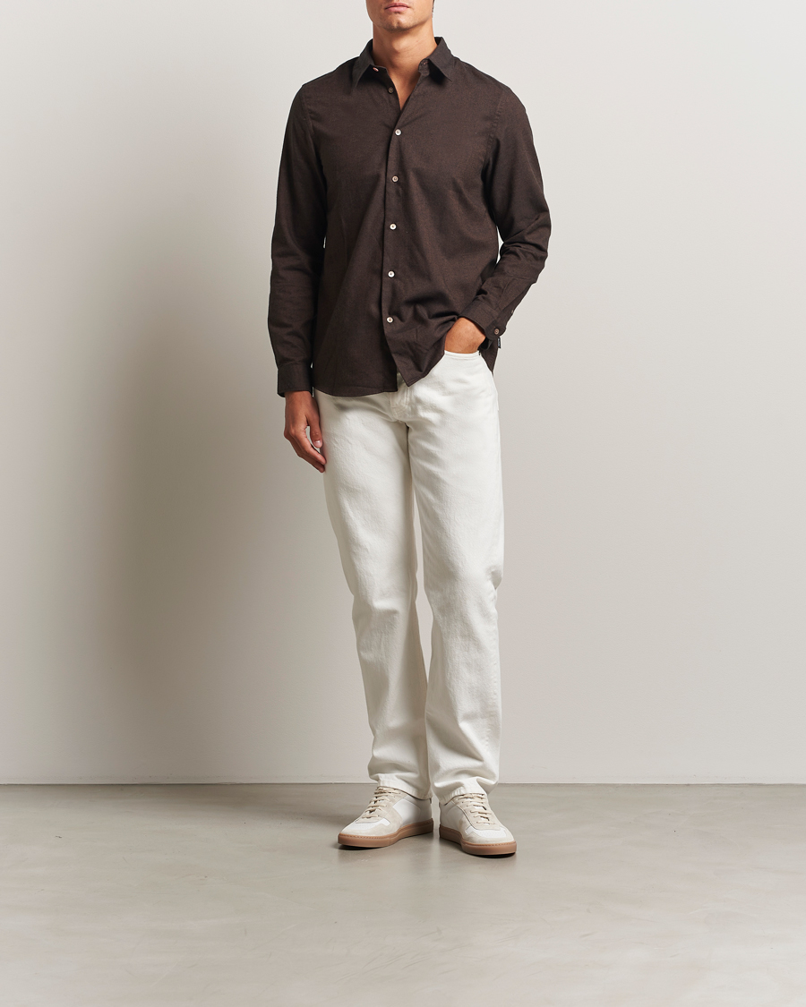 Men | Shirts | PS Paul Smith | Brushed Cotton/Wool Shirt Dark Brown