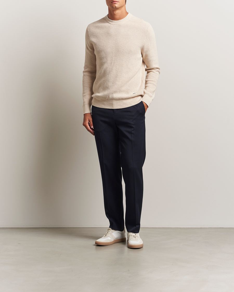 Men | Sweaters & Knitwear | PS Paul Smith | Waffle Knitted Crew Neck Sweater Off White