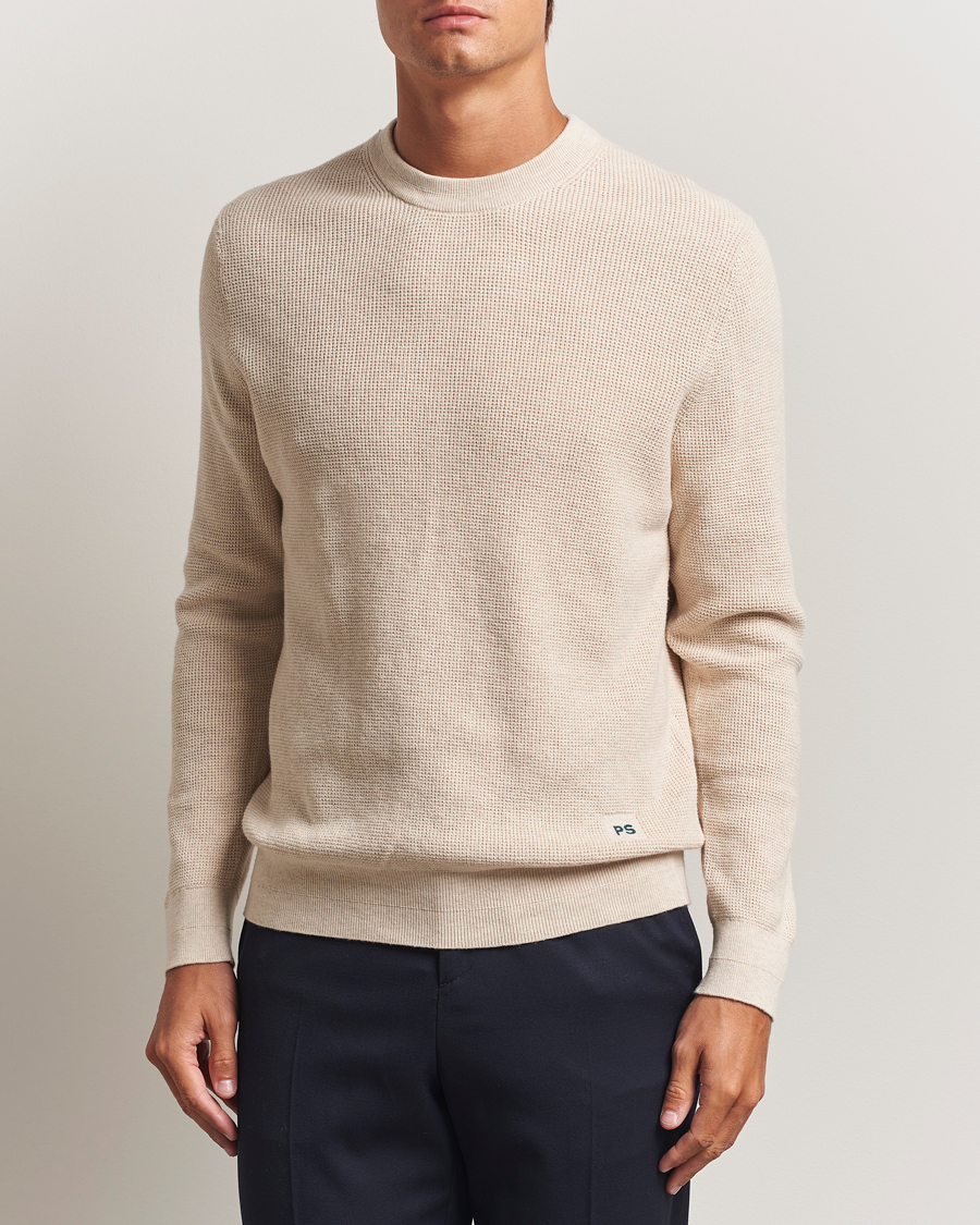 Men | Sweaters & Knitwear | PS Paul Smith | Waffle Knitted Crew Neck Sweater Off White