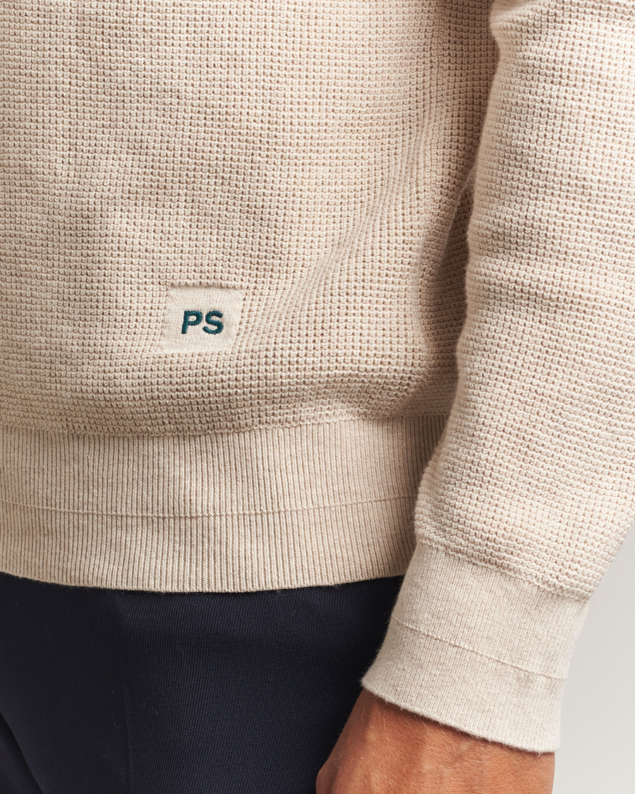 Men | Sweaters & Knitwear | PS Paul Smith | Waffle Knitted Crew Neck Sweater Off White