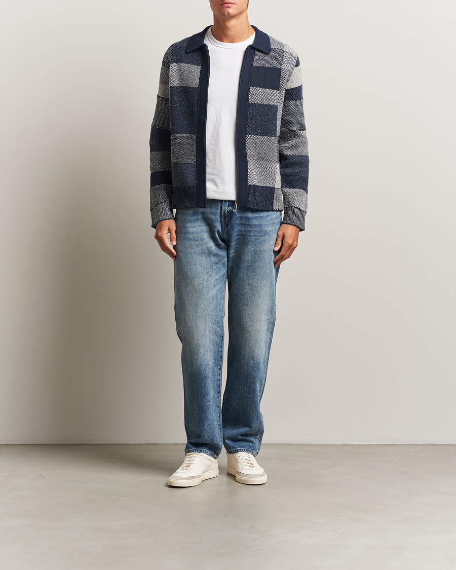 Men | Sweaters & Knitwear | PS Paul Smith | Colourblocked Knitted Full Zip Blue Multi