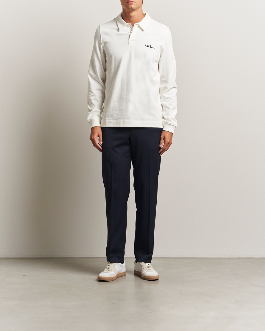 Men | Sweaters & Knitwear | PS Paul Smith | Cotton Logo Rugby Sweater White