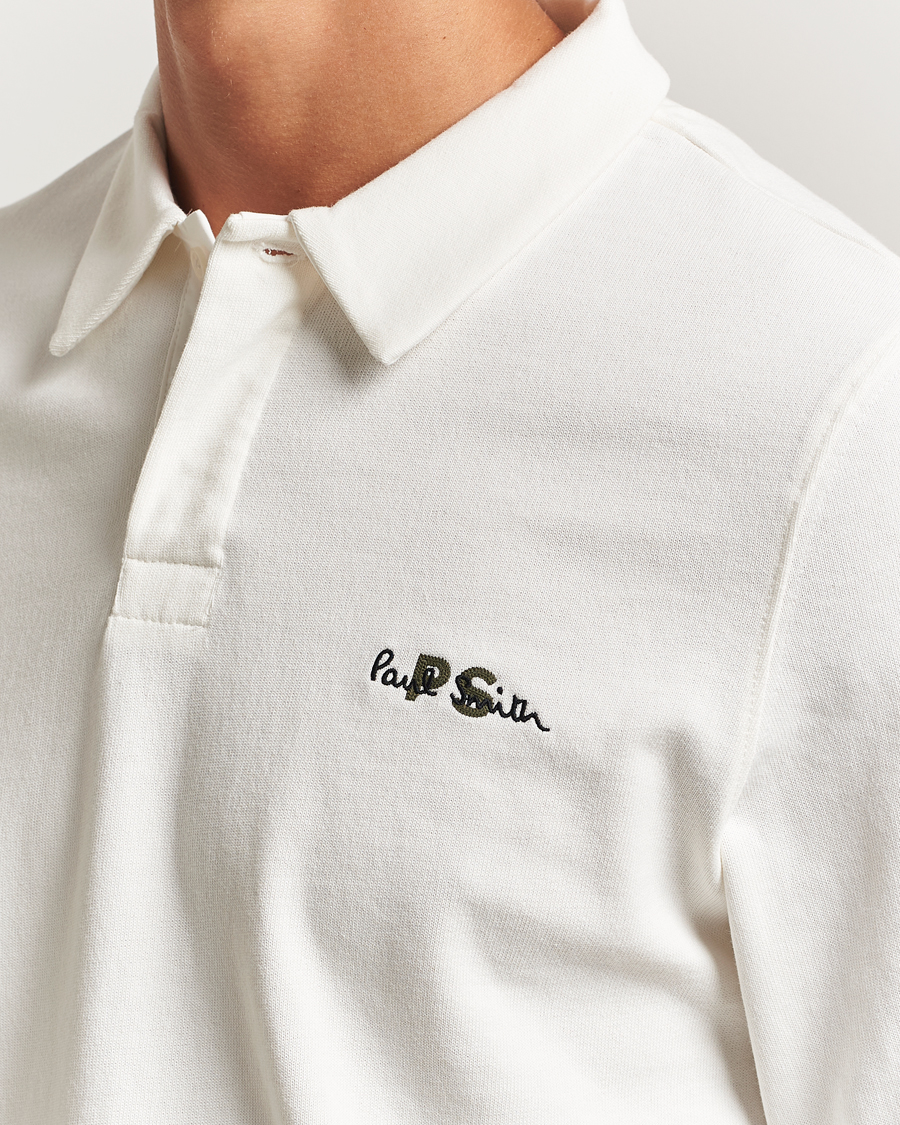 Men | Sweaters & Knitwear | PS Paul Smith | Cotton Logo Rugby Sweater White