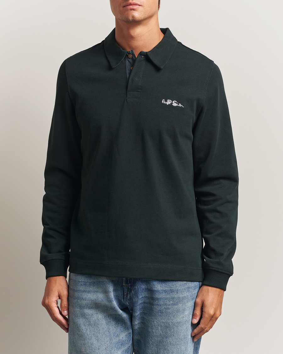 Men | Sweaters & Knitwear | PS Paul Smith | Cotton Logo Rugby Sweater Dark Green