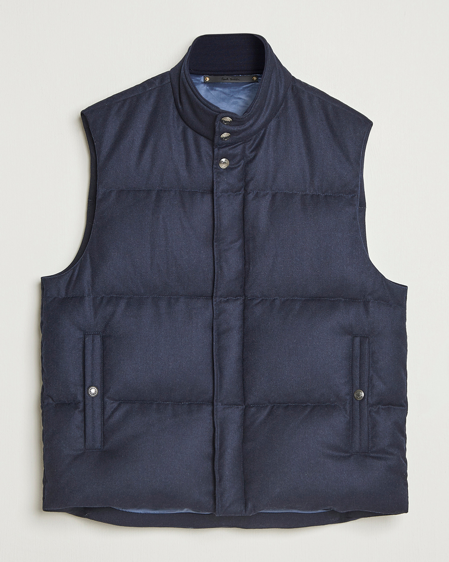 Men | Coats & Jackets | Paul Smith | Wool/Cashmere Down Gilet Navy