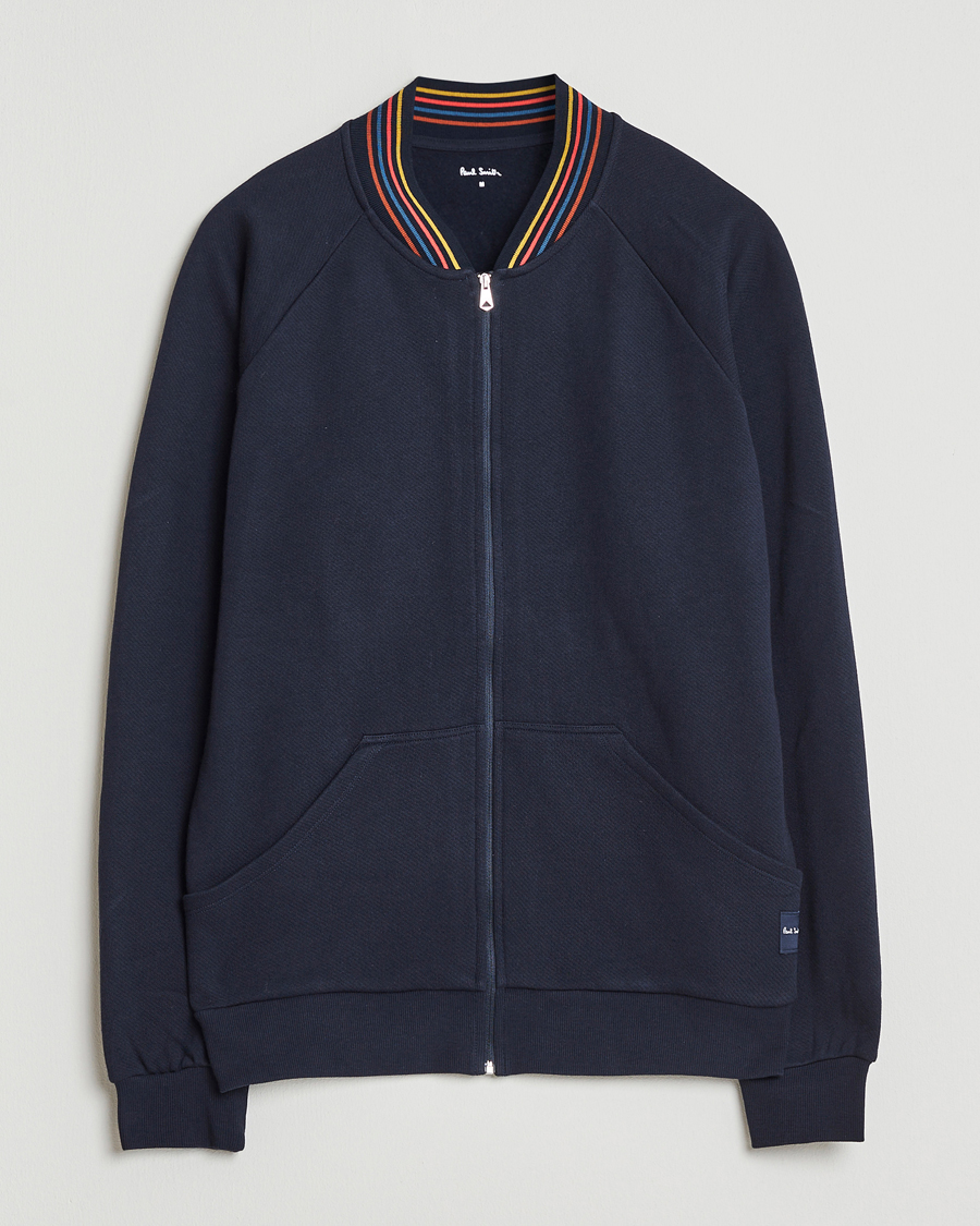 Men | Sweaters & Knitwear | Paul Smith | Artist Rib Full Zip Navy