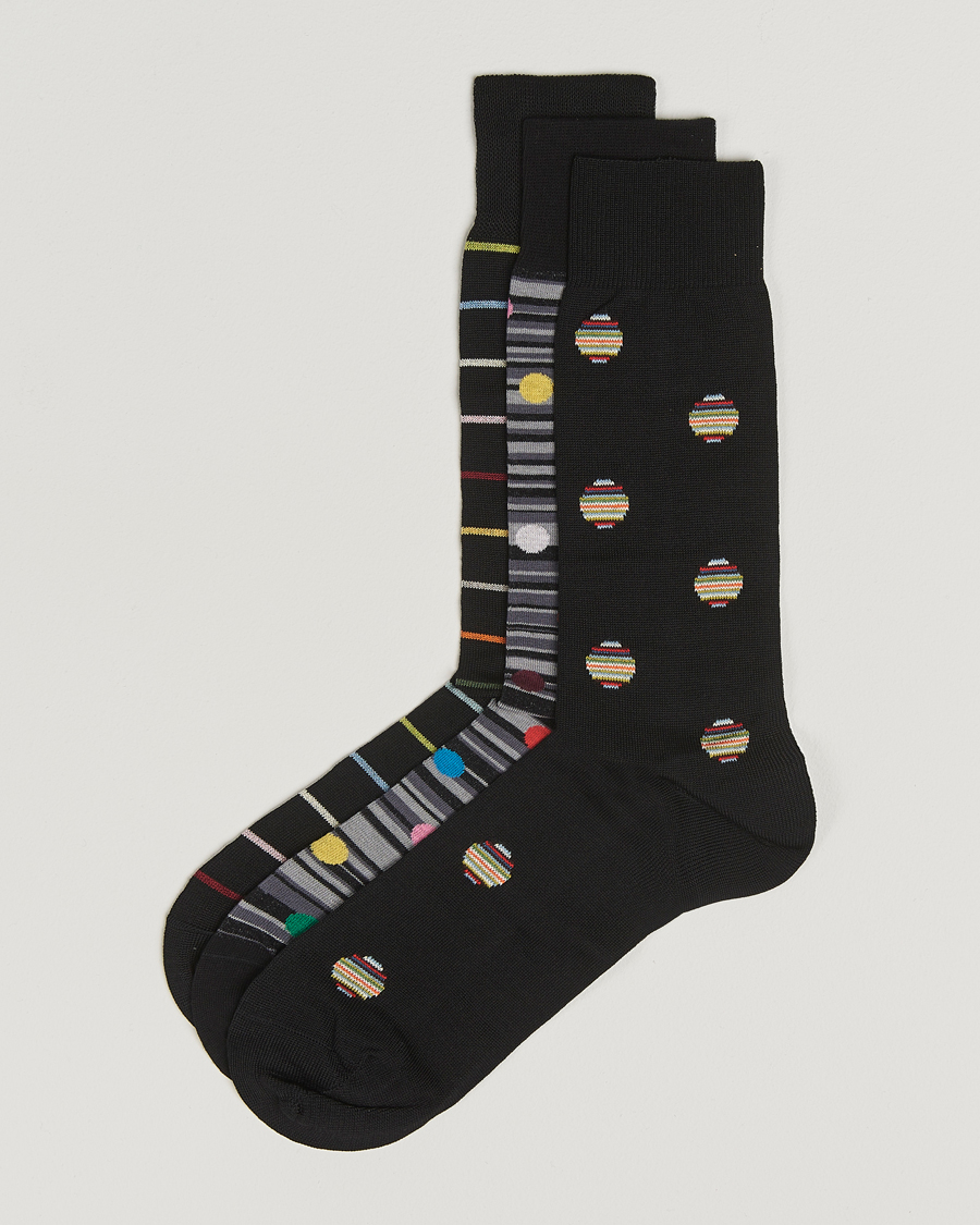 Men | Underwear & Socks | Paul Smith | 3-Pack Printed Sock Black