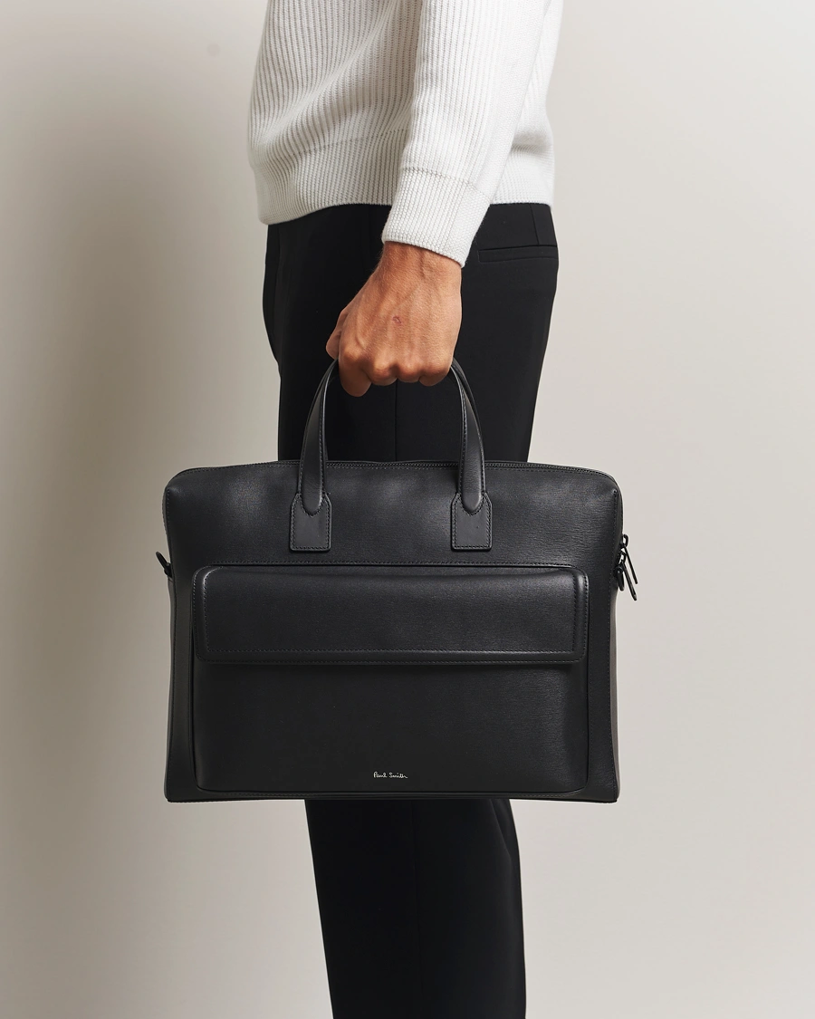 Men | Bags | Paul Smith | Leather Briefcase Black