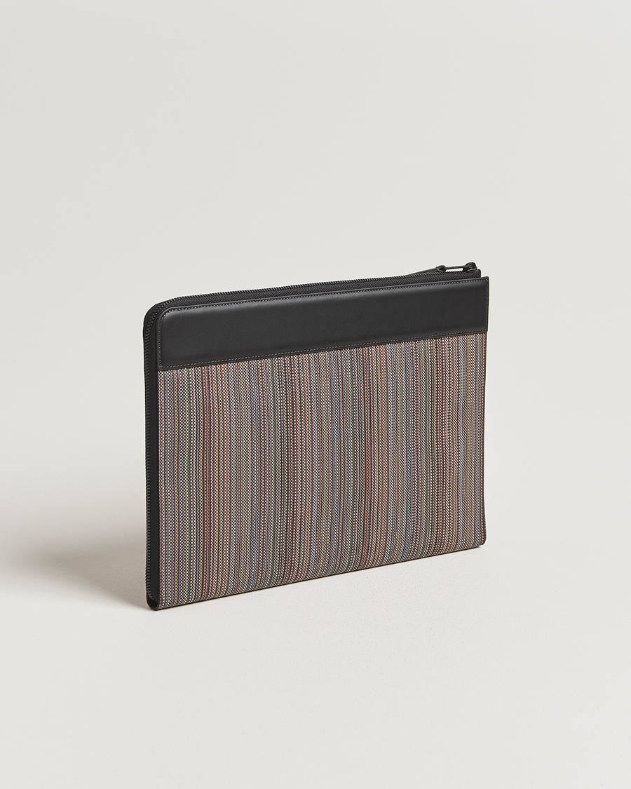 Men | Bags | Paul Smith | Nylon Stripe Document Case Black Multi