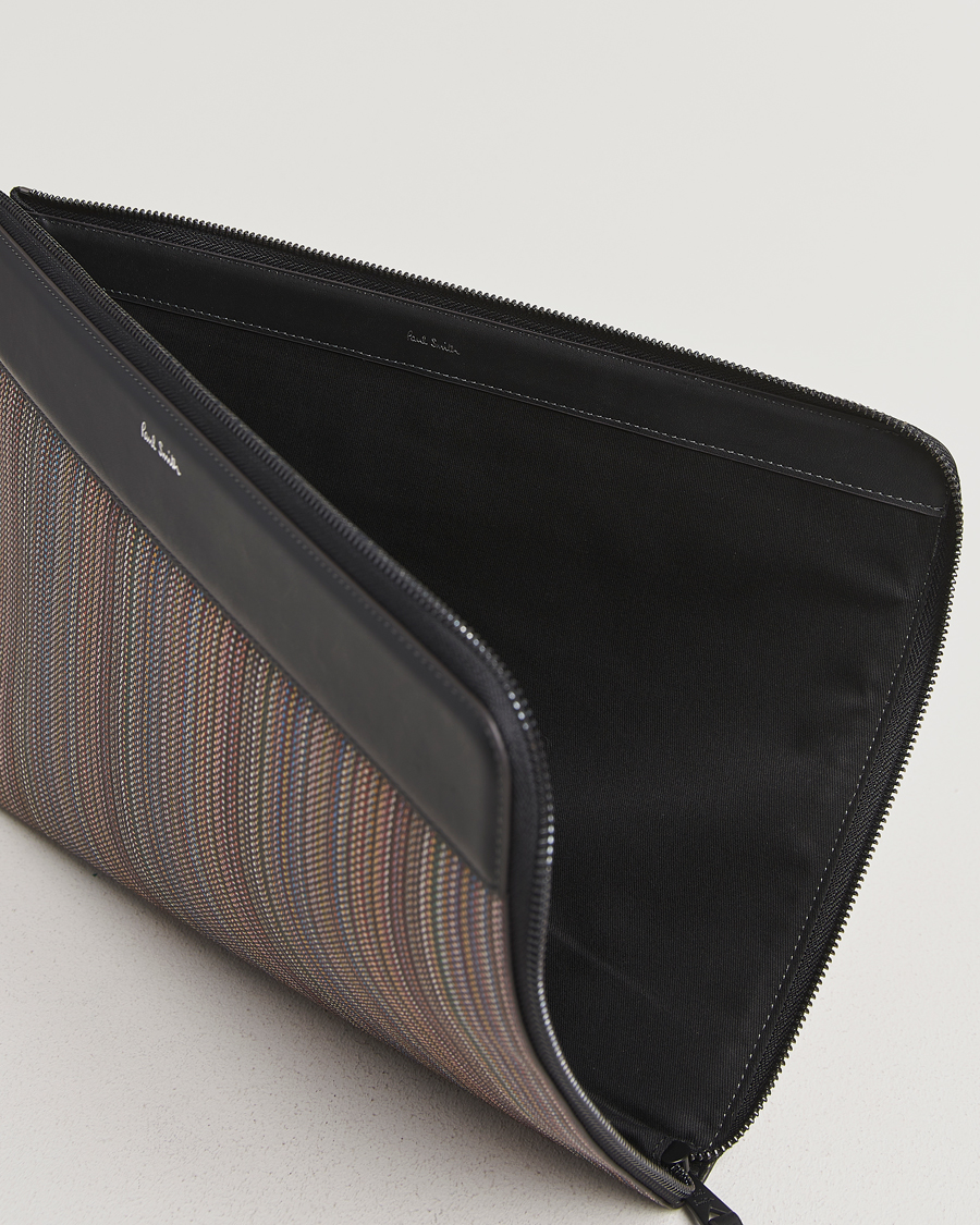 Men | Bags | Paul Smith | Nylon Stripe Document Case Black Multi