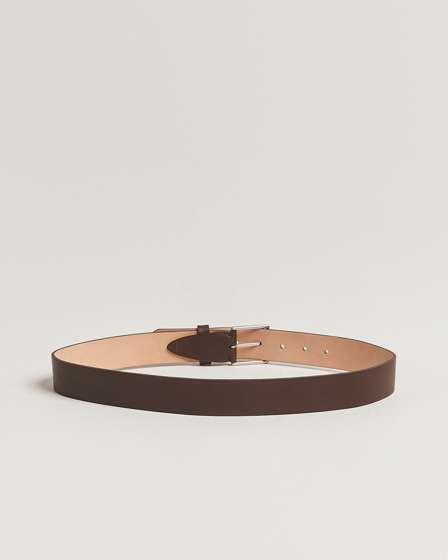 Men | Belts | Paul Smith | Stitch Leather Belt Dark Brown