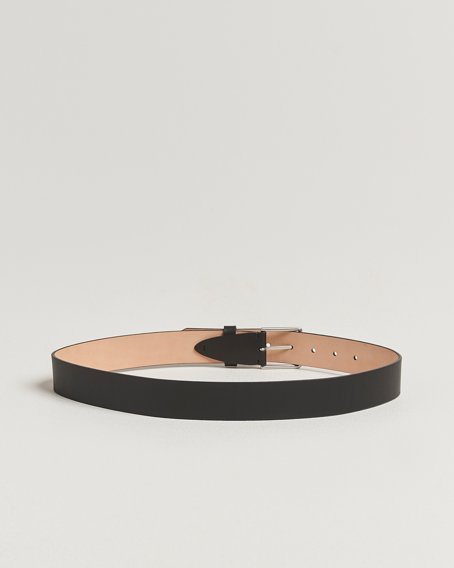 Men | Belts | Paul Smith | Stitch Leather Belt Black