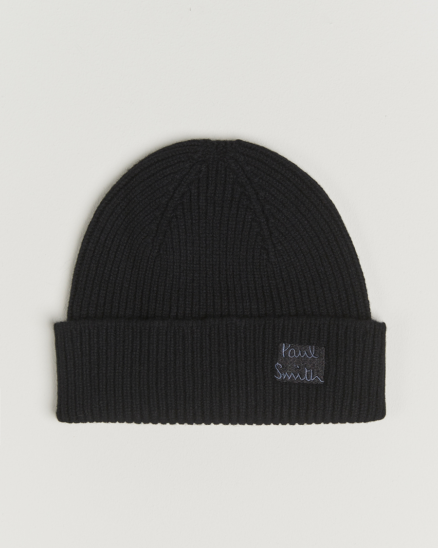 Men | Beanies | Paul Smith | Cashmere Beanie Black