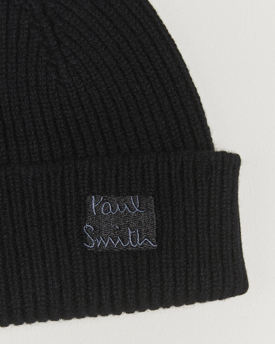 Men | Beanies | Paul Smith | Cashmere Beanie Black