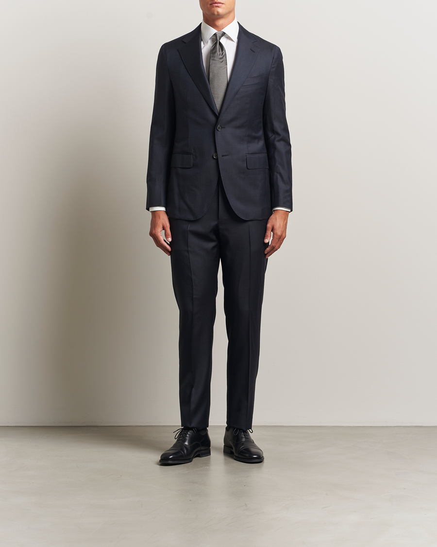 Men | Suits | Caruso | Aida Super 130s Wool Suit Navy