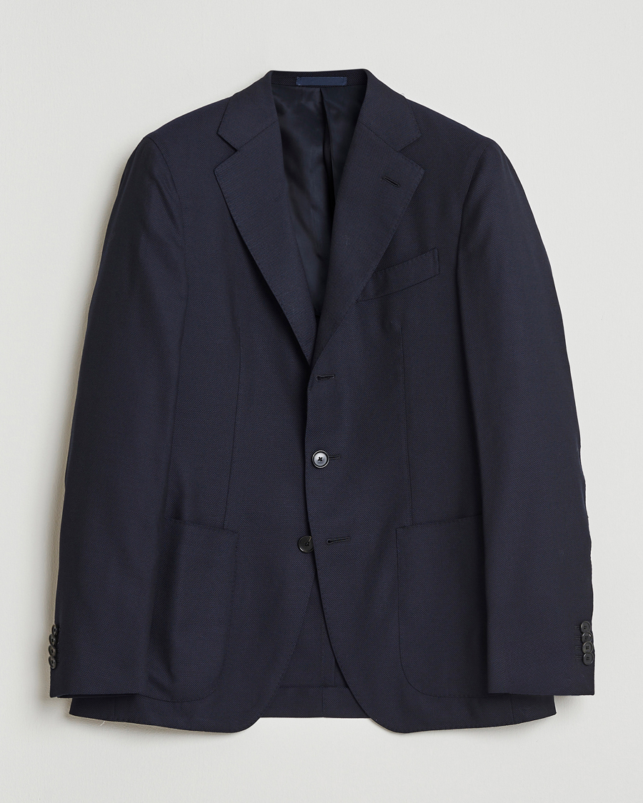 Men | Blazers | Caruso | Aida Wool Hopsack Blazer Navy