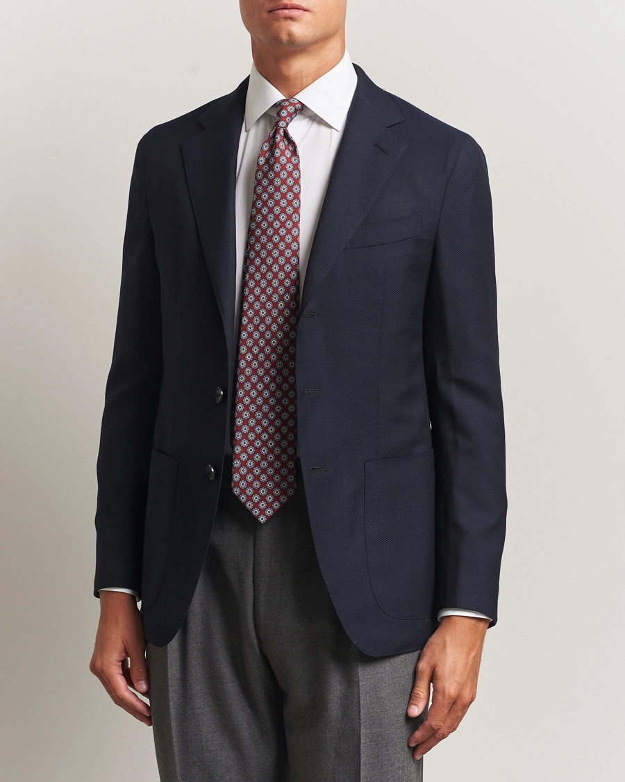 Men | Blazers | Caruso | Aida Wool Hopsack Blazer Navy