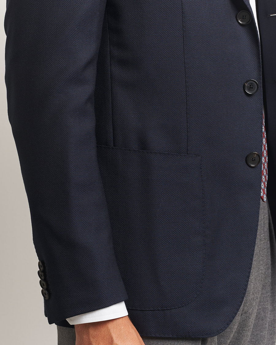 Men | Blazers | Caruso | Aida Wool Hopsack Blazer Navy