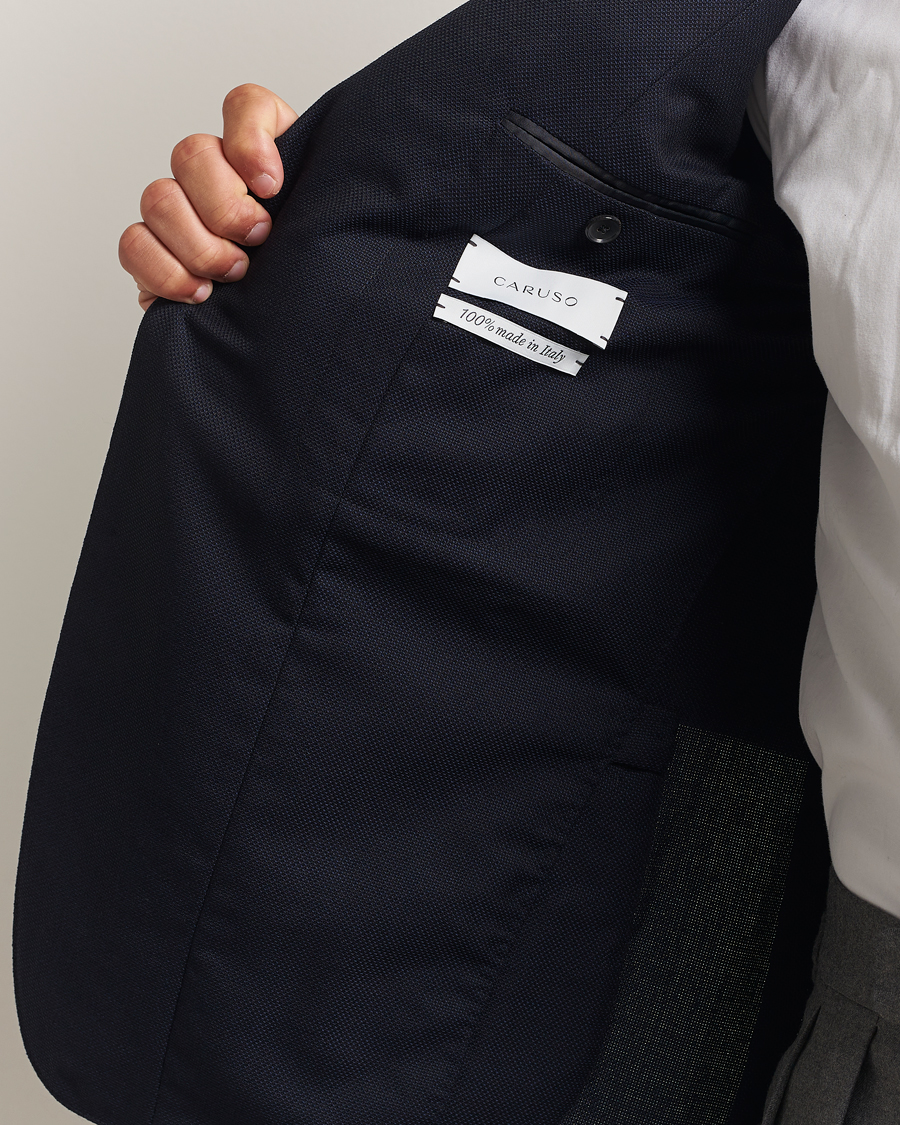 Men | Blazers | Caruso | Aida Wool Hopsack Blazer Navy
