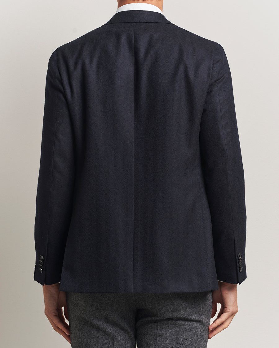 Men | Blazers | Caruso | Aida Herringbone Wool Blazer Navy