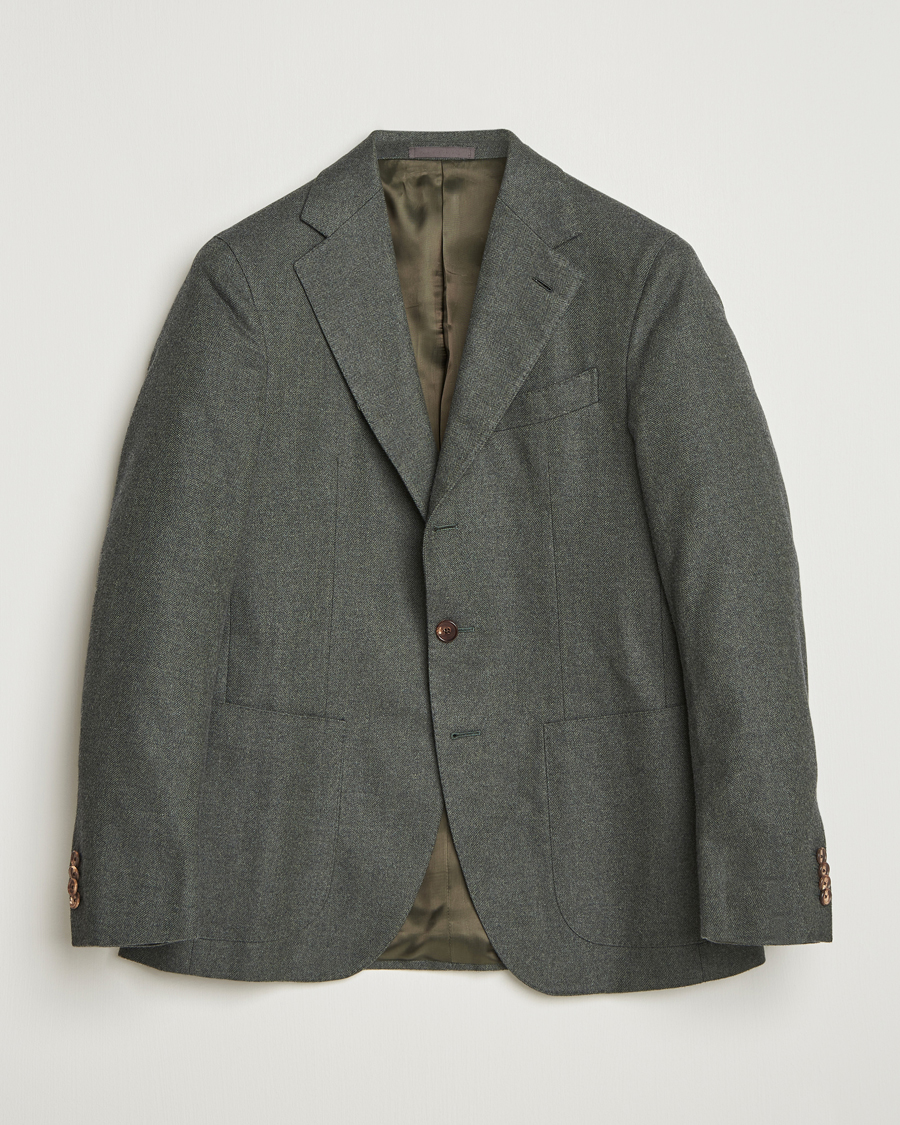 Men | Blazers | Caruso | Aida Brushed Cotton Herringbone Blazer