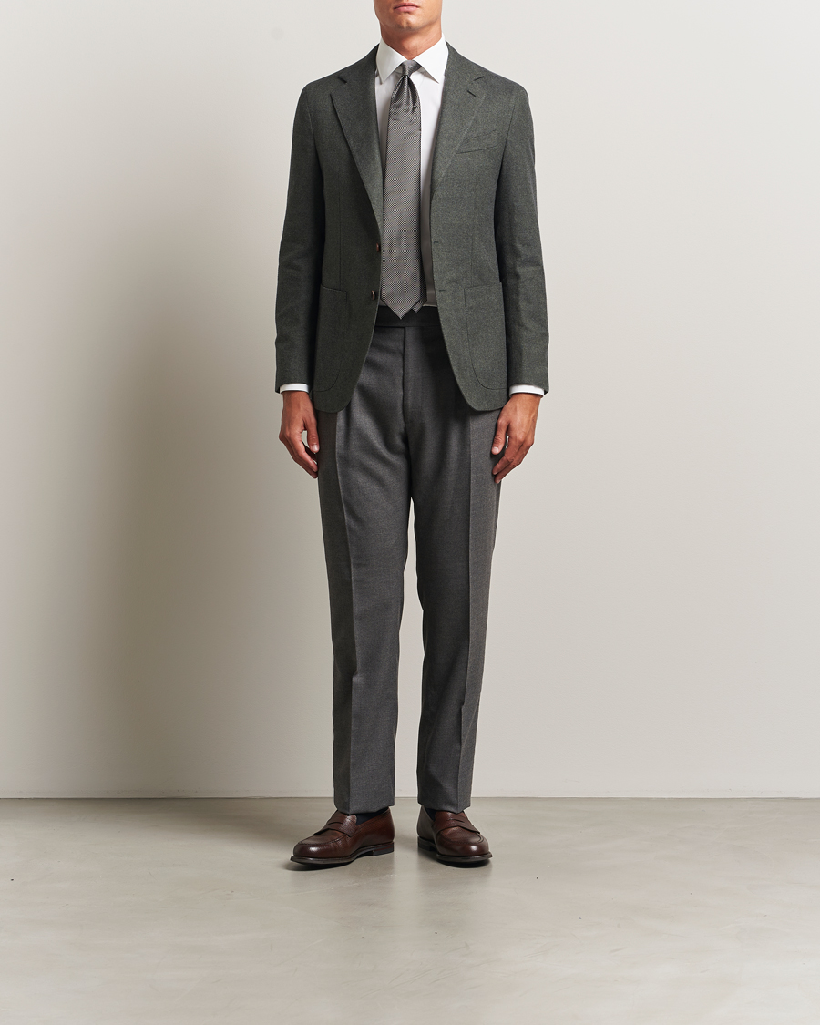 Men | Blazers | Caruso | Aida Brushed Cotton Herringbone Blazer