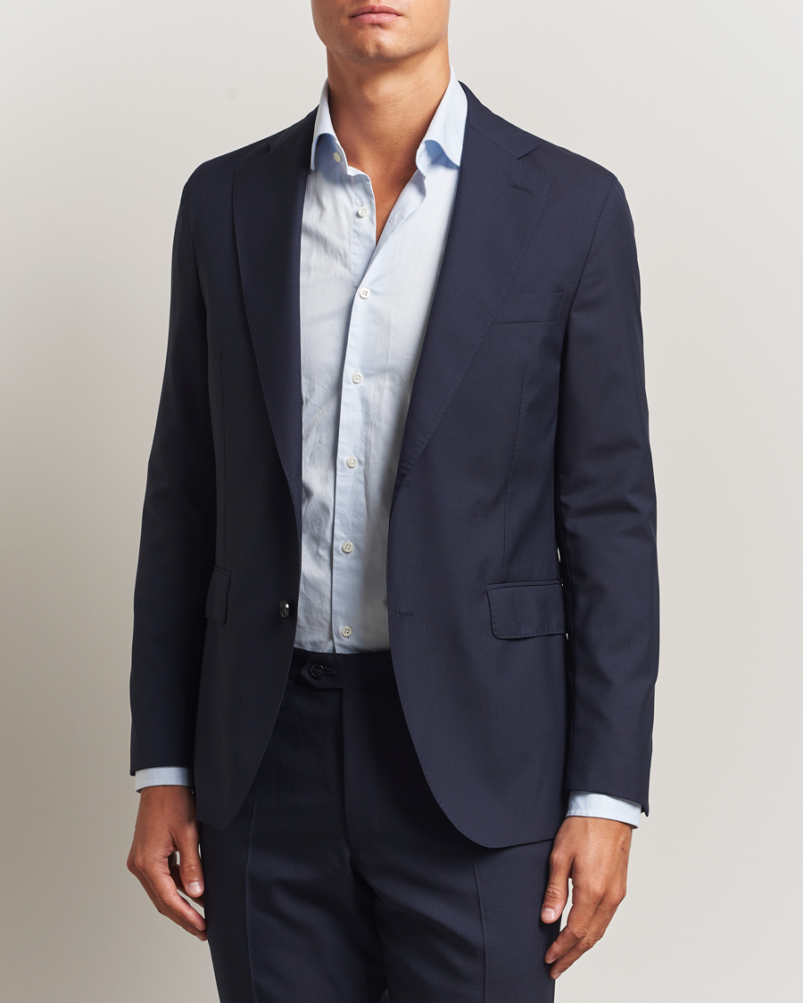 Men | Blazers | Oscar Jacobson | Fogerty Wool Blazer Blue