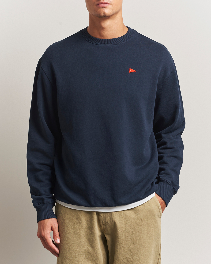 Men | Sweaters & Knitwear | Forét | Flag Sweatshirt Navy