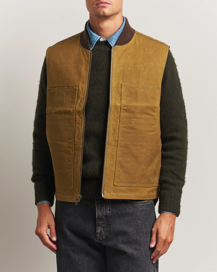 Men | Gilets | Filson | Tin Cloth Insulated Work Vest Dark Tan