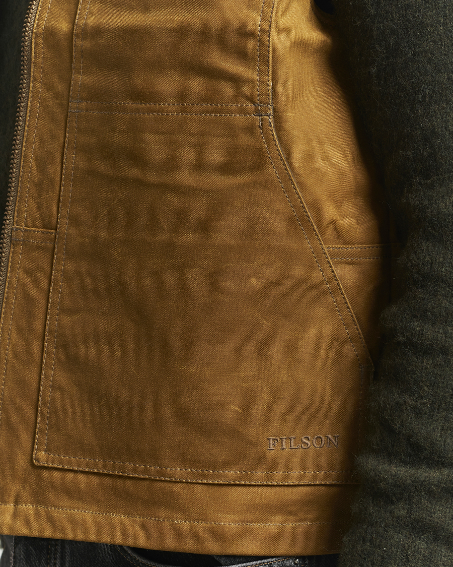 Men | Gilets | Filson | Tin Cloth Insulated Work Vest Dark Tan