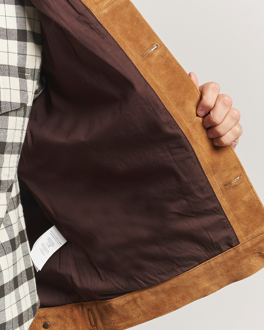 Men | Coats & Jackets | Filson | Short Lined Suede Cruiser Saddle Brown