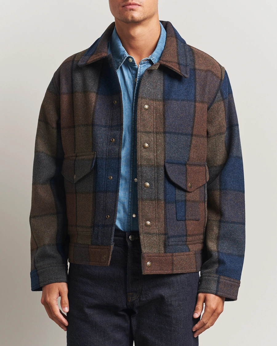 Men | Coats & Jackets | Filson | Mackinaw Checked Wool Work Jacket Blue/Brown