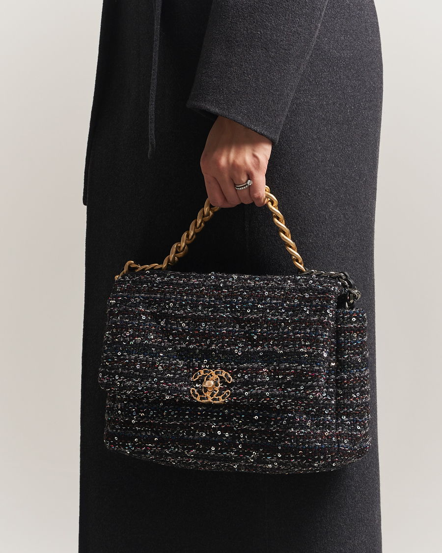 Men | Pre-Owned & Vintage Bags | Chanel Pre-Owned | Chanel 19 Sequins Large Handbag Black
