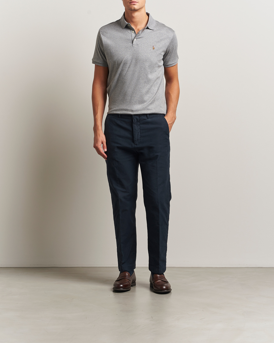 Men | Polo Shirts | Polo Ralph Lauren | Custom Slim Fit Cotton Polo Steel Heather