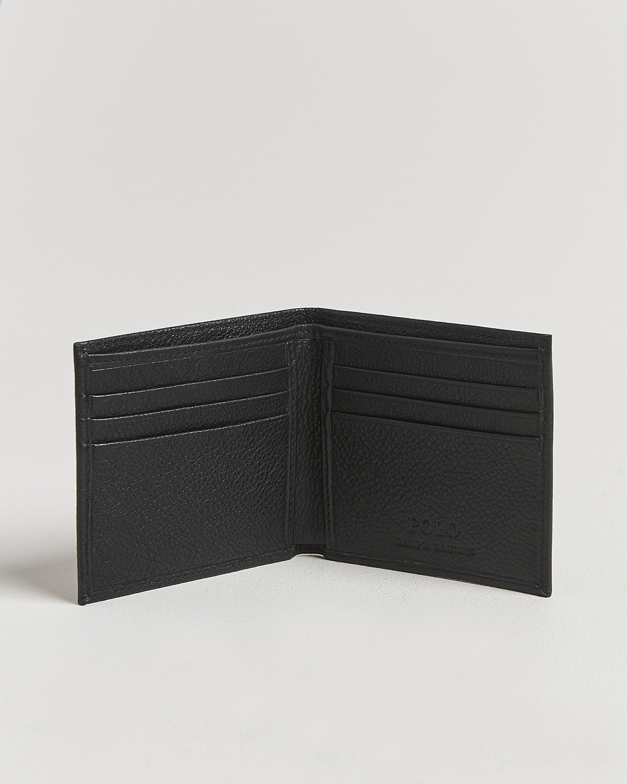 Men | Wallets | Polo Ralph Lauren | Pebbled Leather Billfold Wallet Black