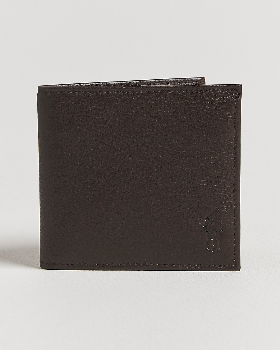 Men | Wallets | Polo Ralph Lauren | Pebbled Leather Billfold Wallet Brown