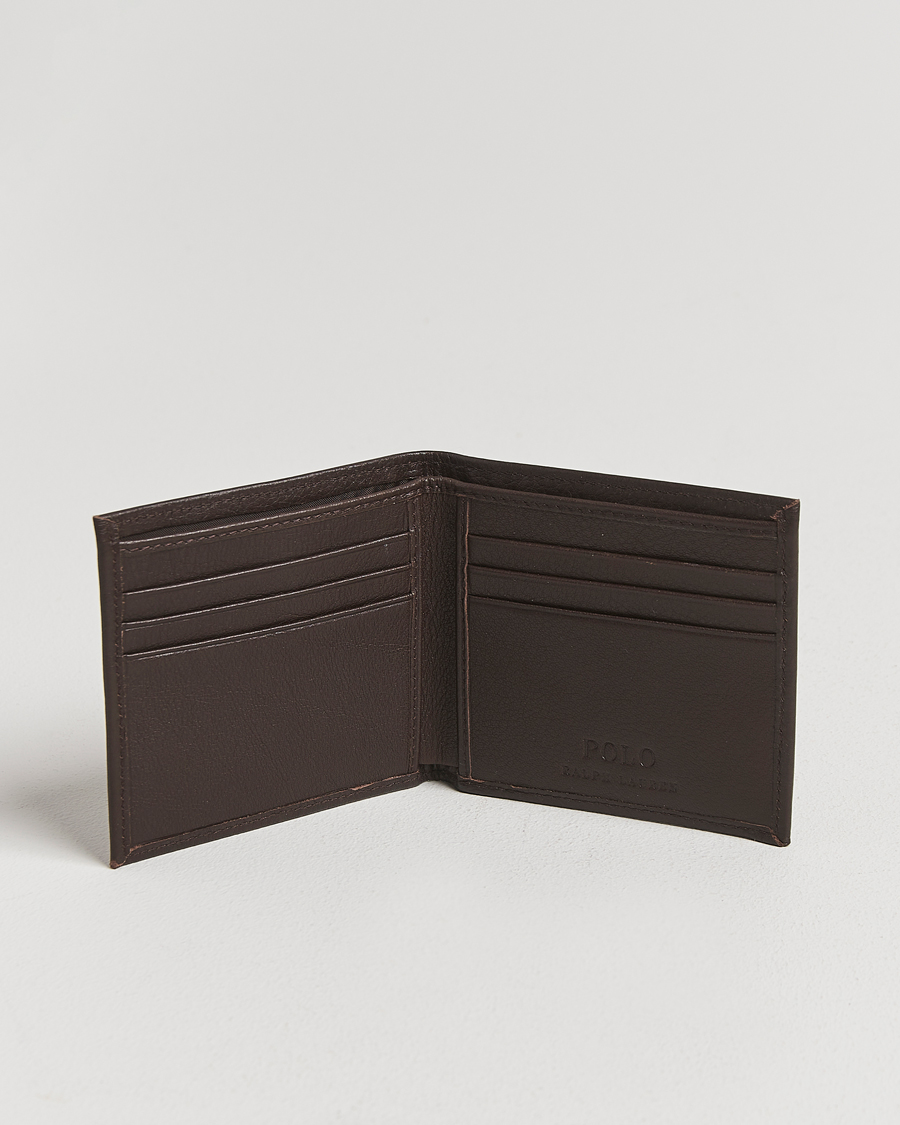 Men | Wallets | Polo Ralph Lauren | Pebbled Leather Billfold Wallet Brown