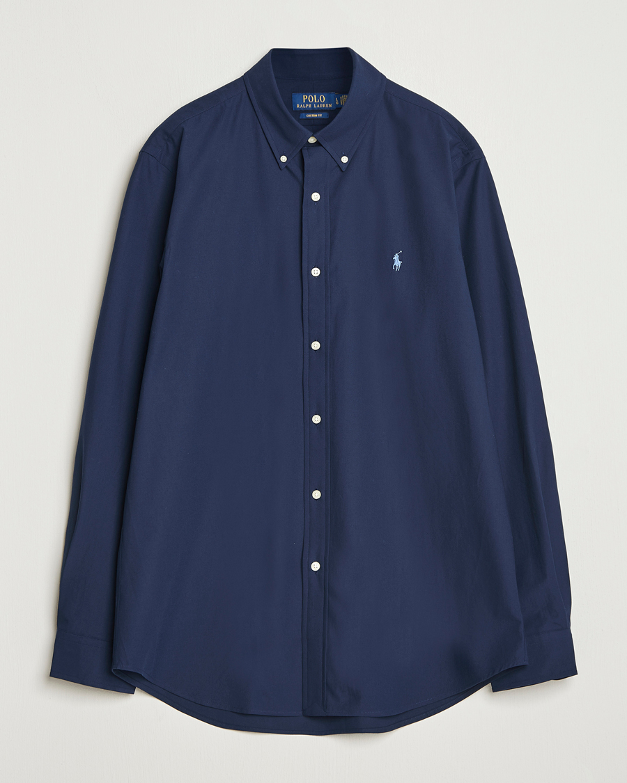 Men | Shirts | Polo Ralph Lauren | Custom Fit Stretch Poplin Shirt Newport Navy
