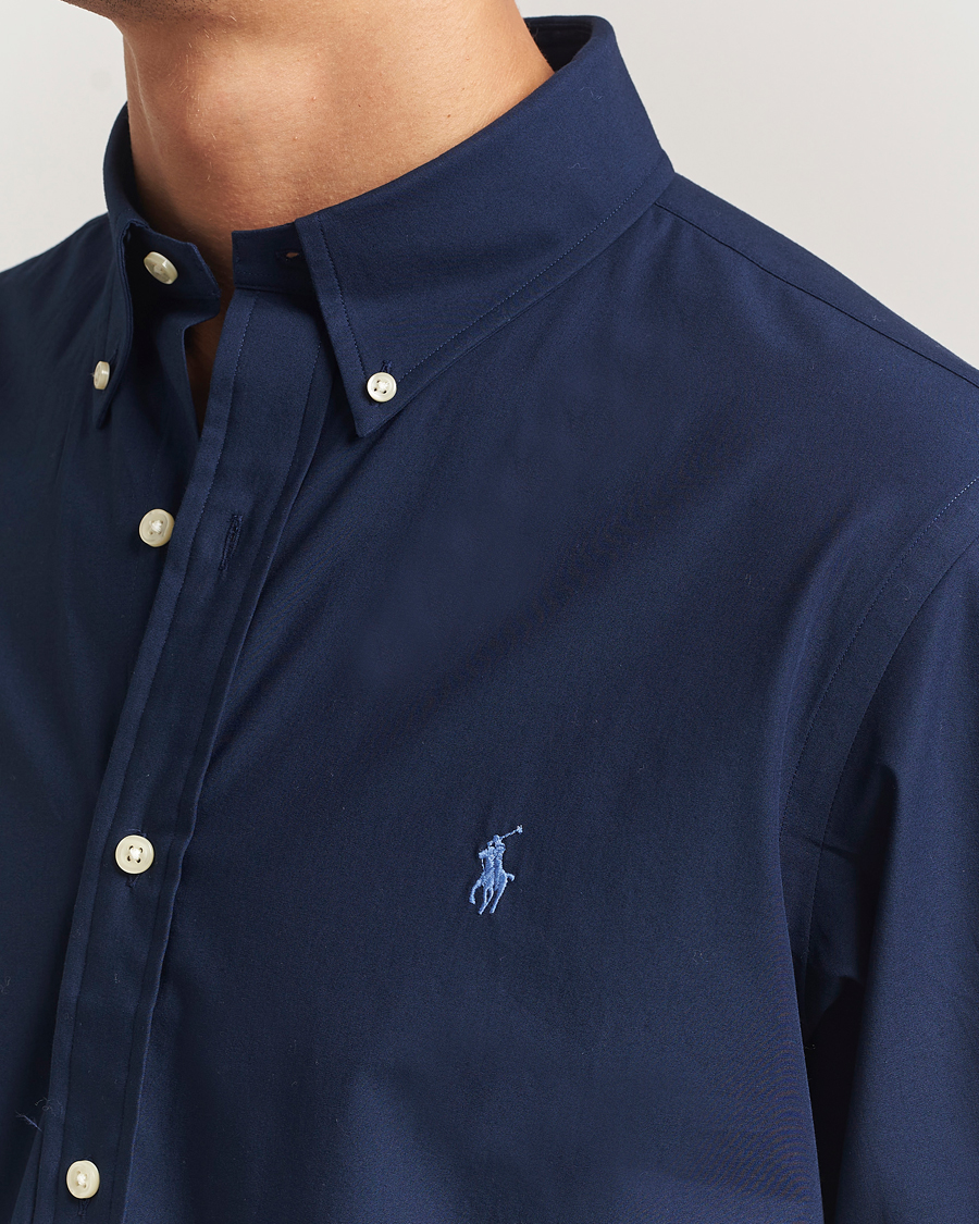 Men | Shirts | Polo Ralph Lauren | Custom Fit Stretch Poplin Shirt Newport Navy
