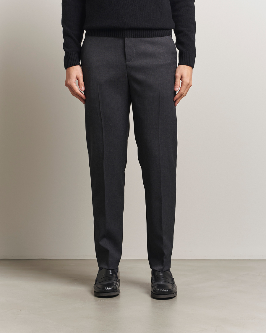 Men | Trousers | Filippa K | Troy Tailored Drawstring Trousers Mid Grey