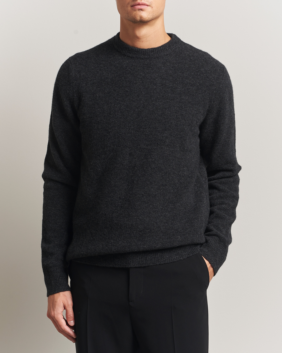 Men | Sweaters & Knitwear | Filippa K | Yak Knitted Sweater Charcoal Melange