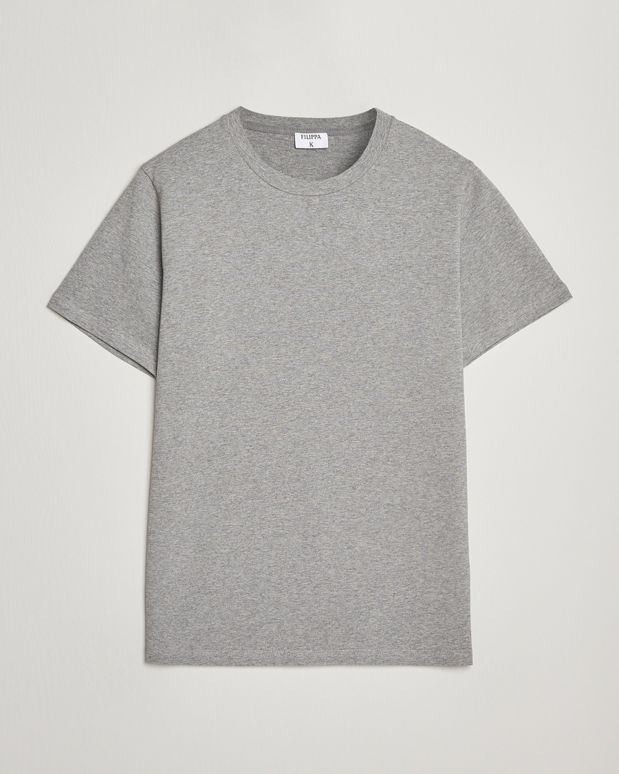 Men | T-Shirts | Filippa K | Soft Lycra T-Shirt Mid Grey Melange