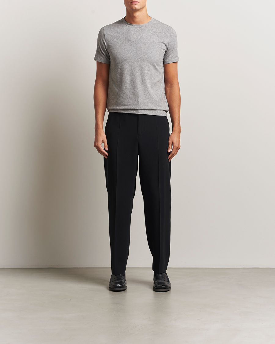 Men | T-Shirts | Filippa K | Soft Lycra T-Shirt Mid Grey Melange