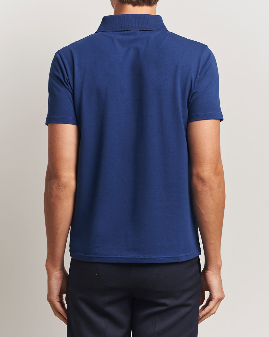 Men | Polo Shirts | Filippa K | Soft Lycra Polo T-Shirt Royal Navy