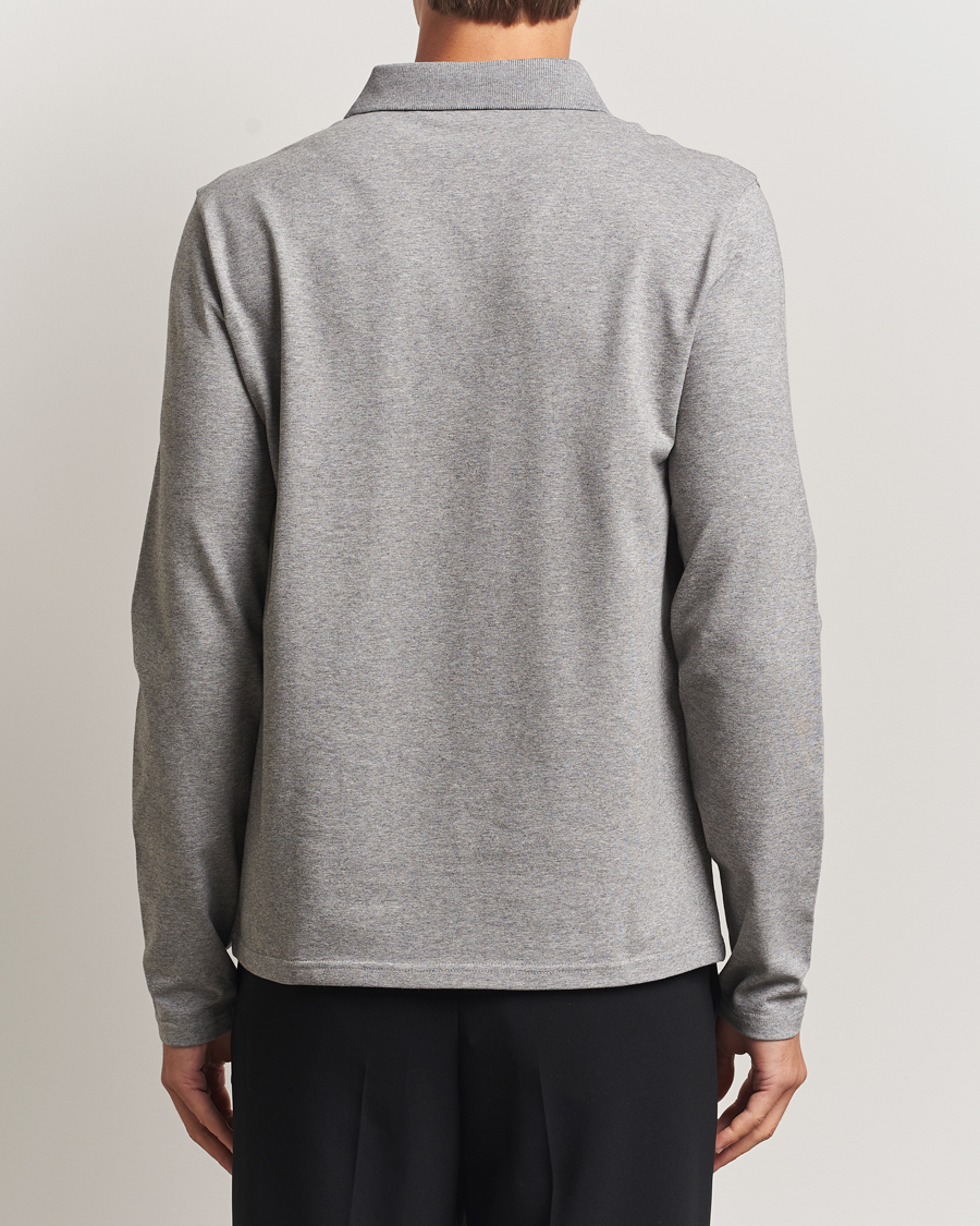 Men | Polo Shirts | Filippa K | Luke Lycra Polo Shirt Mid Grey Melange