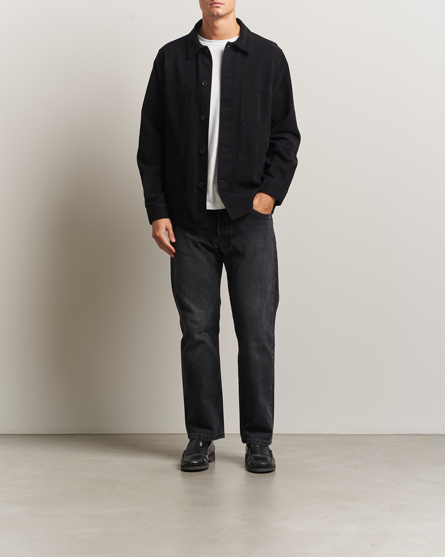 Men | Shirts | A Day's March | Algot Cotton Lyocell Overshirt Black