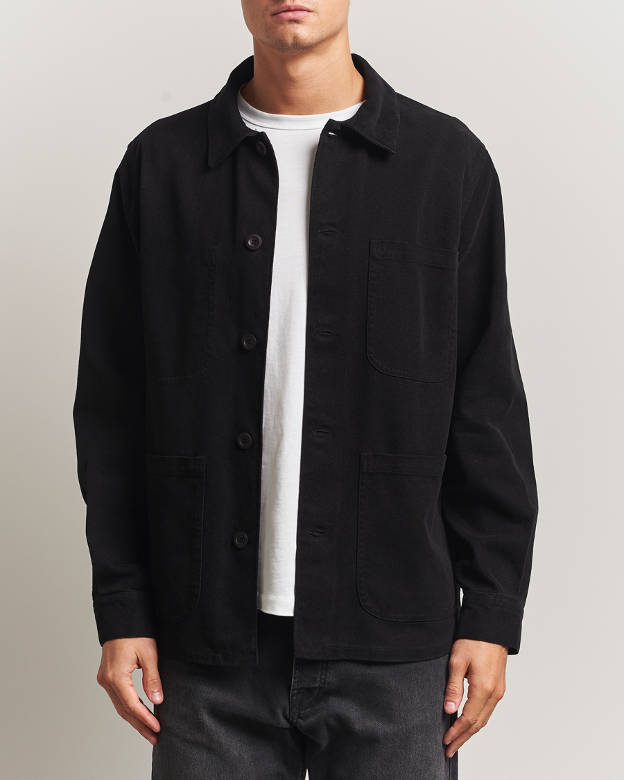 Men | Shirts | A Day's March | Algot Cotton Lyocell Overshirt Black
