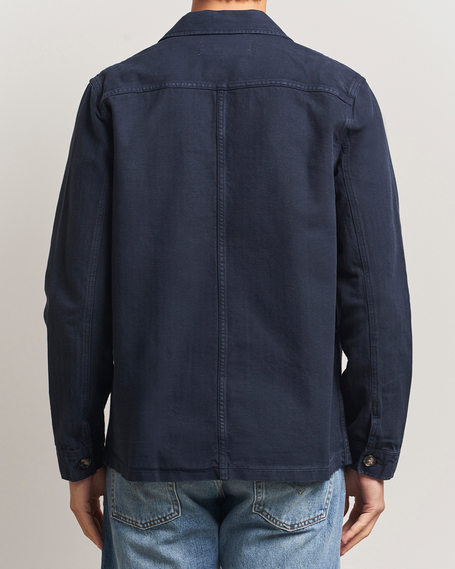Men | Shirts | A Day's March | Original Herringbone Overshirt Navy