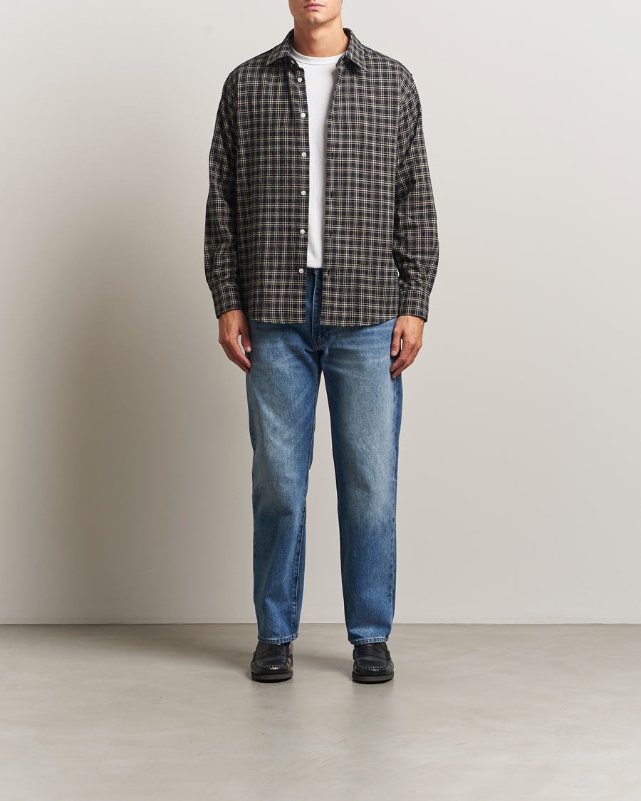 Men | Shirts | A Day's March | Landon Checked Shirt Black